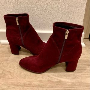 Marc Fisher burgundy, suede ankle boots